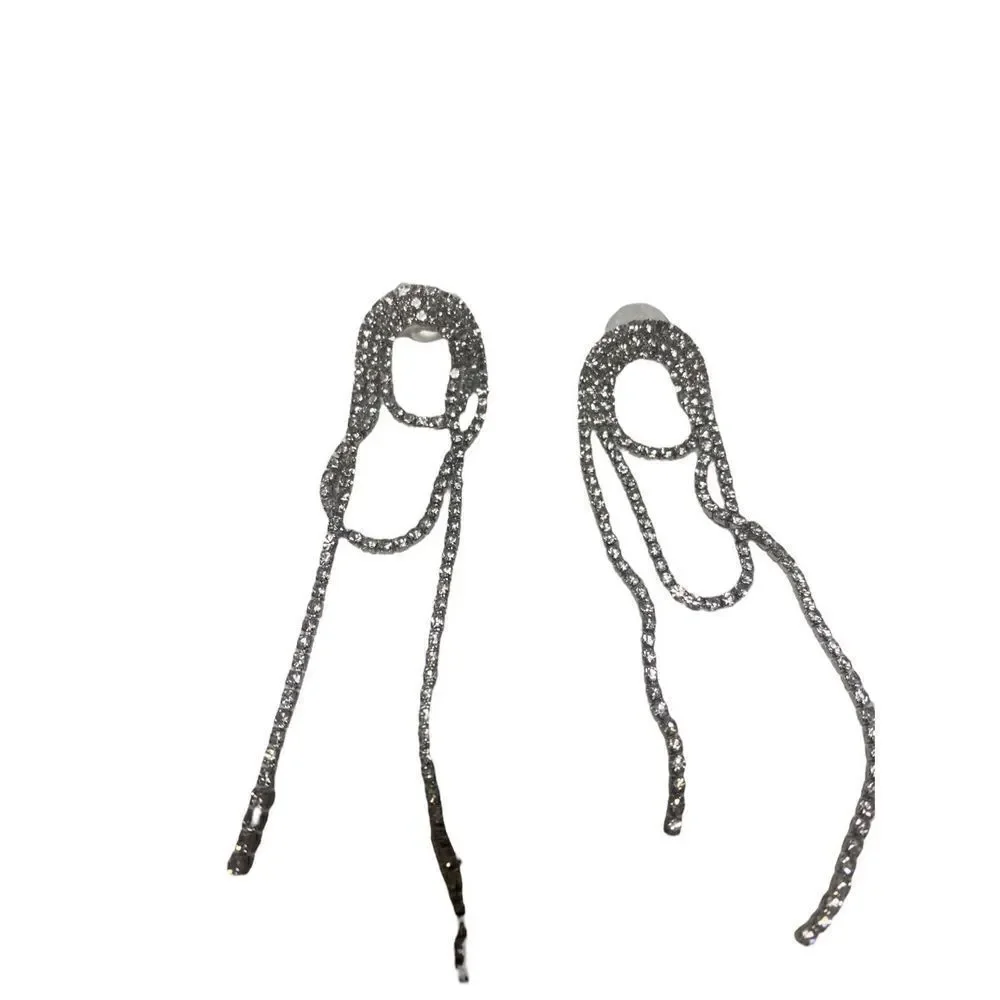 Amber Sceats Diamond Dangle Earring in Silver Defect‎